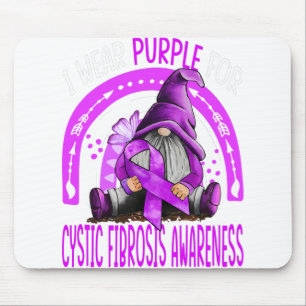 Rainbow I Wear Purple Cystic Fibrosis Awareness Mouse Pad