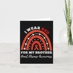 Rainbow I Wear Red For My Brother Heart Disease Aw Card