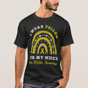 Rainbow I Wear Yellow For My Niece Spina Bifida Aw T-Shirt