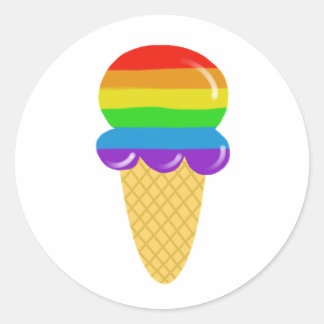 Rainbow ice cream cone stickers