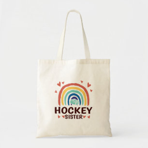 Rainbow Ice Hockey Family Matching Hockey Sister Tote Bag