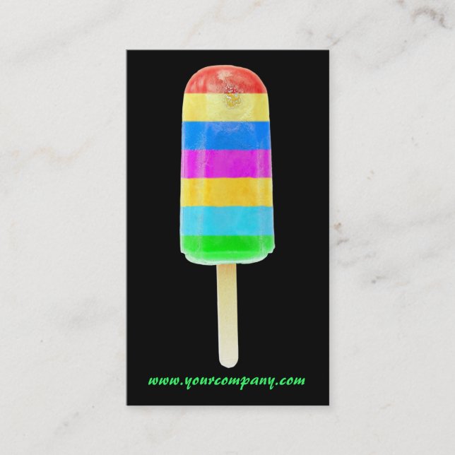 Rainbow Ice Lolly Business Card Template (Front)