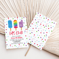 Rainbow Ice Pop Let's Chill Summer Birthday