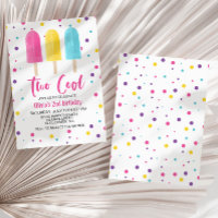 Rainbow Ice Pop Two Cool Summer Birthday