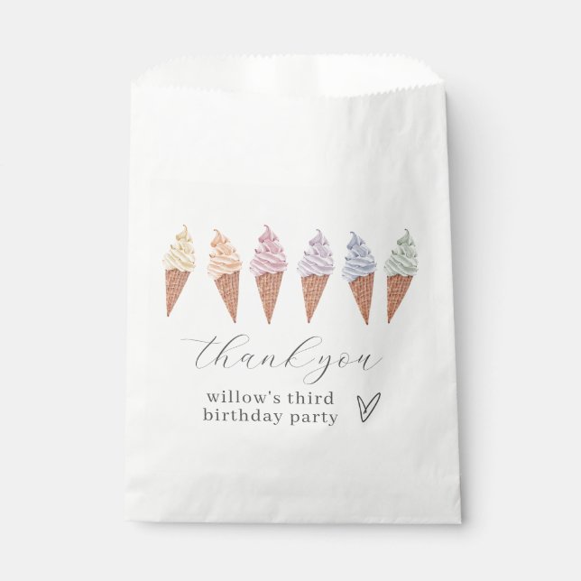 Rainbow Icecream Favour Bag (Front)