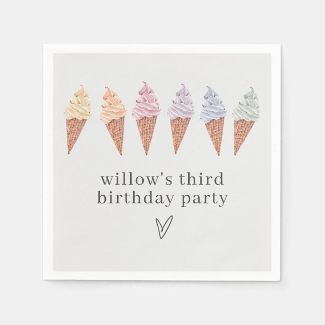 Rainbow Icecream Napkin (Front)