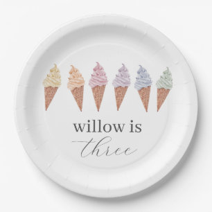 Rainbow Icecream Paper Plate