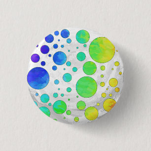 Rainbow Icy Polka Dot Pattern 3 Cm Round Badge