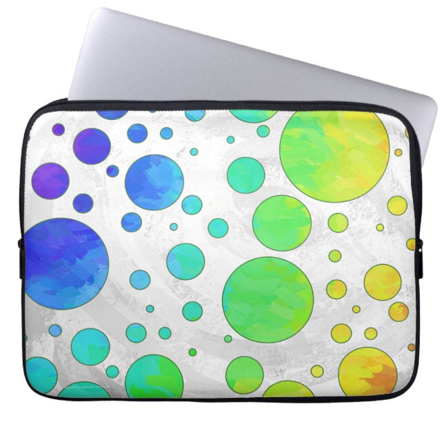 Rainbow Icy Polka Dot Pattern Laptop Sleeve (Front)