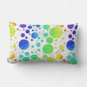 Rainbow Icy Polka Dot Pattern Lumbar Cushion