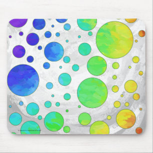 Rainbow Icy Polka Dot Pattern Mouse Pad