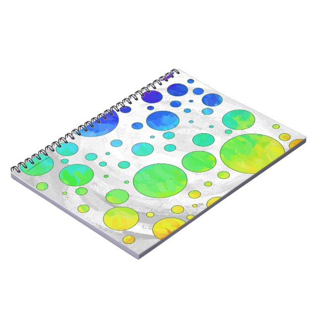 Rainbow Icy Polka Dot Pattern Notebook (Left Side)