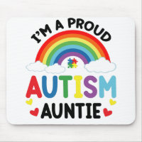 Rainbow I'm A Proud Autism Auntie Autism Awareness