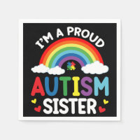 Rainbow I'm A Proud Autism Sister Autism Awareness