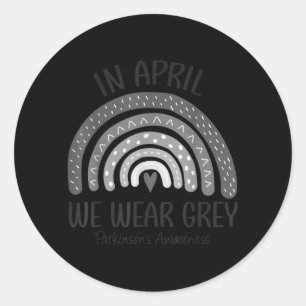 Rainbow In April Wear G Parkinsons Awareness Month Classic Round Sticker