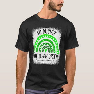 Rainbow In August We Wear Green Gastroparesis Awar T-Shirt