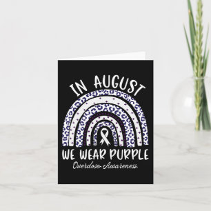 Rainbow In August We Wear Purple Overdose Awarenes Card