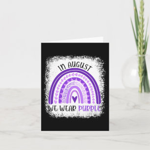 Rainbow In August We Wear Purple Overdose Awarenes Card