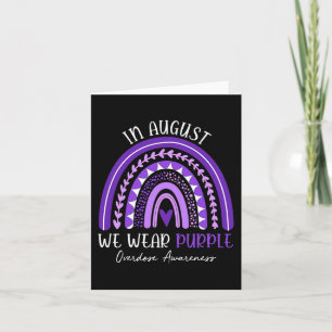 Rainbow In August We Wear Purple Overdose Awarenes Card