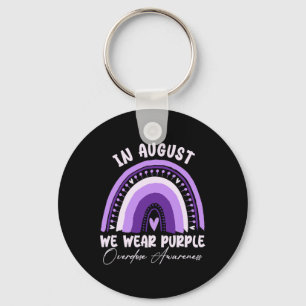 Rainbow In August We Wear Purple Overdose Awarenes Key Ring