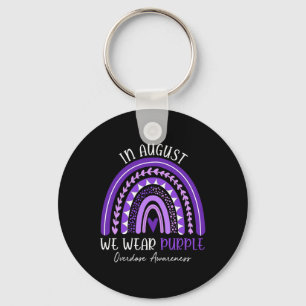 Rainbow In August We Wear Purple Overdose Awarenes Key Ring