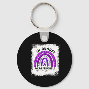 Rainbow In August We Wear Purple Overdose Awarenes Key Ring