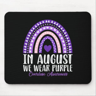 Rainbow In August We Wear Purple Overdose Awarenes Mouse Pad