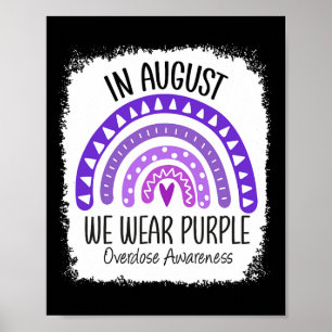Rainbow In August We Wear Purple Overdose Awarenes Poster