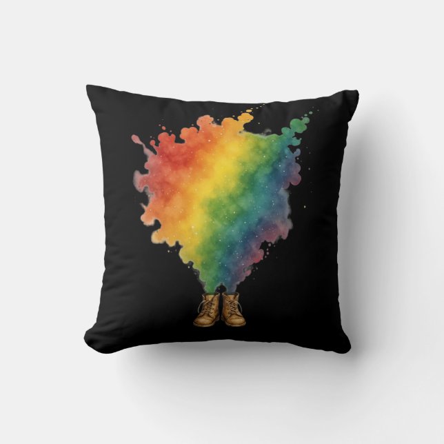 Rainbow IN Beige Boots  Cushion (Front)