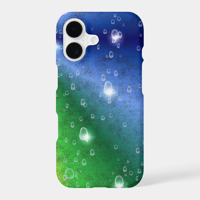 Rainbow in Elephant Skin Leather Optik & Raindrops (Back)