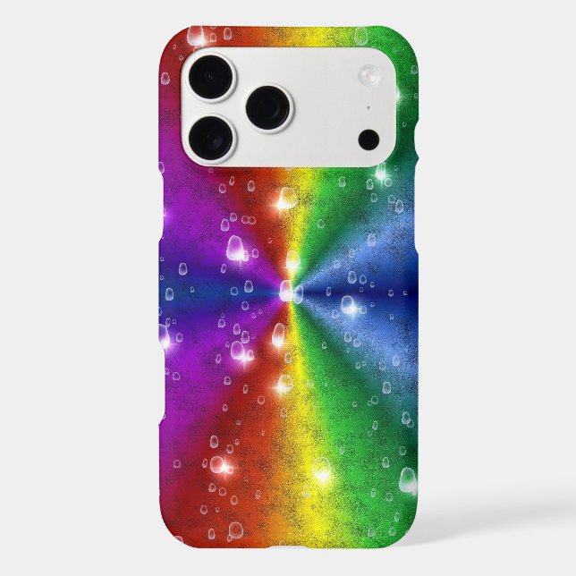 Rainbow in Elephant Skin Leather Optik , Raindrops (Back)