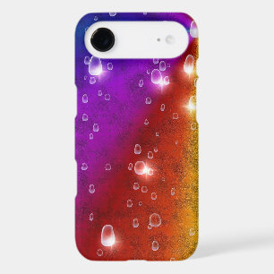 Rainbow in Elephant Skin Leather Optik , Raindrops