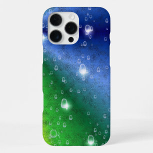 Rainbow in Elephant Skin Leather Optik & Raindrops iPhone 16 Pro Max Case