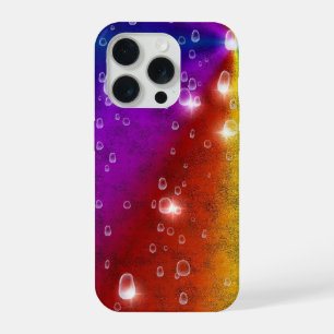 Rainbow in Elephant Skin Leather Optik , Raindrops iPhone 15 Pro Case