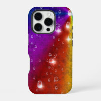 Rainbow in Elephant Skin Leather Optik , Raindrops
