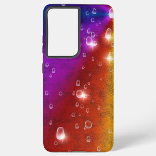 Rainbow in Elephant Skin Leather Optik , Raindrops Samsung Galaxy Case
