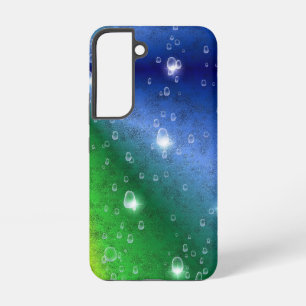 Rainbow in Elephant Skin Leather Optik & Raindrops Samsung Galaxy Case