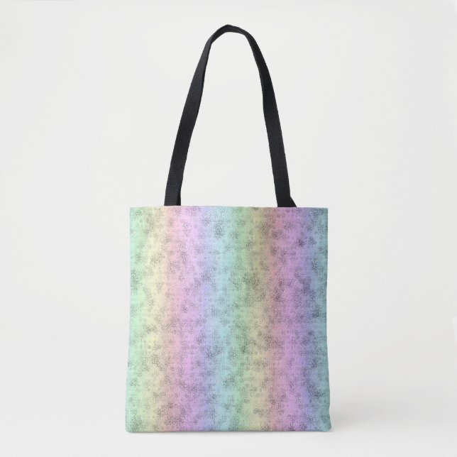 Rainbow in Elephant Skin Leather Optik Tote Bag (Front)