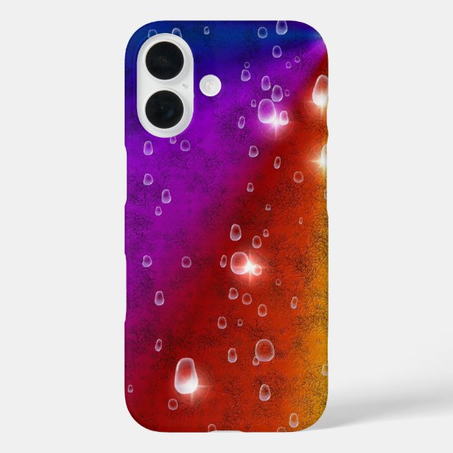 Rainbow in elephant skin leatheroptik & raindrops Case-Mate iPhone case (Back)