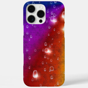 Rainbow in elephant skin leatheroptik & raindrops iPhone 16 pro max case