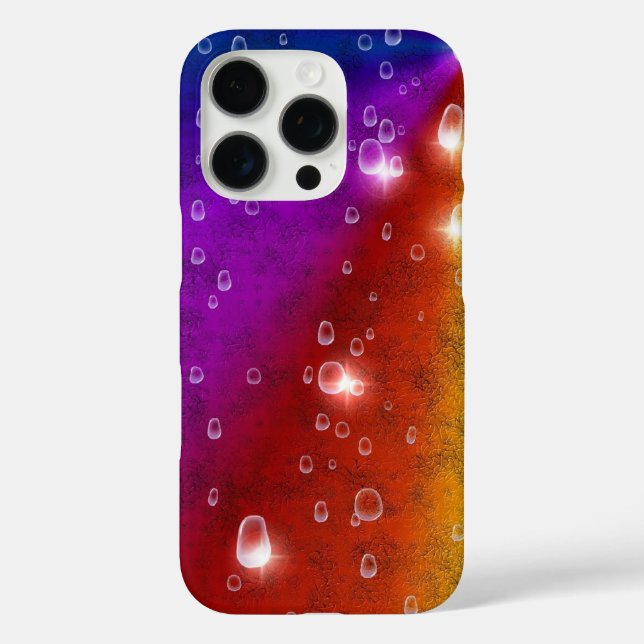 Rainbow in elephant skin leatheroptik & raindrops Case-Mate iPhone case (Back)