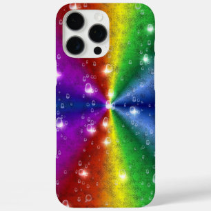 Rainbow in elephant skin leatheroptik , raindrops iPhone 16 pro max case