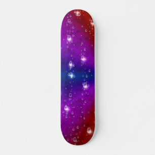 rainbow in elephant skin leatheroptik & raindrops skateboard