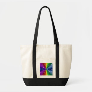 rainbow in elephant skin leatheroptik & raindrops tote bag