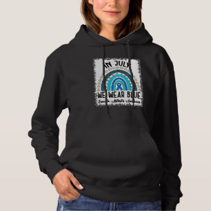 Rainbow In July We Wear Blue Juvenile Arthritis Aw Hoodie