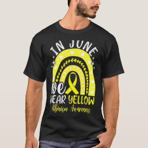 Rainbow In June We Wear Yellow Albinism Awareness T-Shirt
