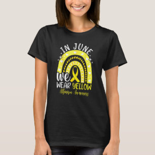 Rainbow In June We Wear Yellow Albinism Awareness T-Shirt