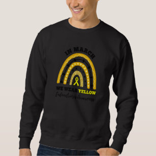 Rainbow In March We Wear Yellow Endometriosis Awar Sweatshirt