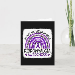 Rainbow In May We Wear Purple Fibromyalgia Awarene Card