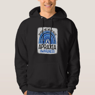 Rainbow In May We Wear Ribbon Apraxia Awareness Mo Hoodie